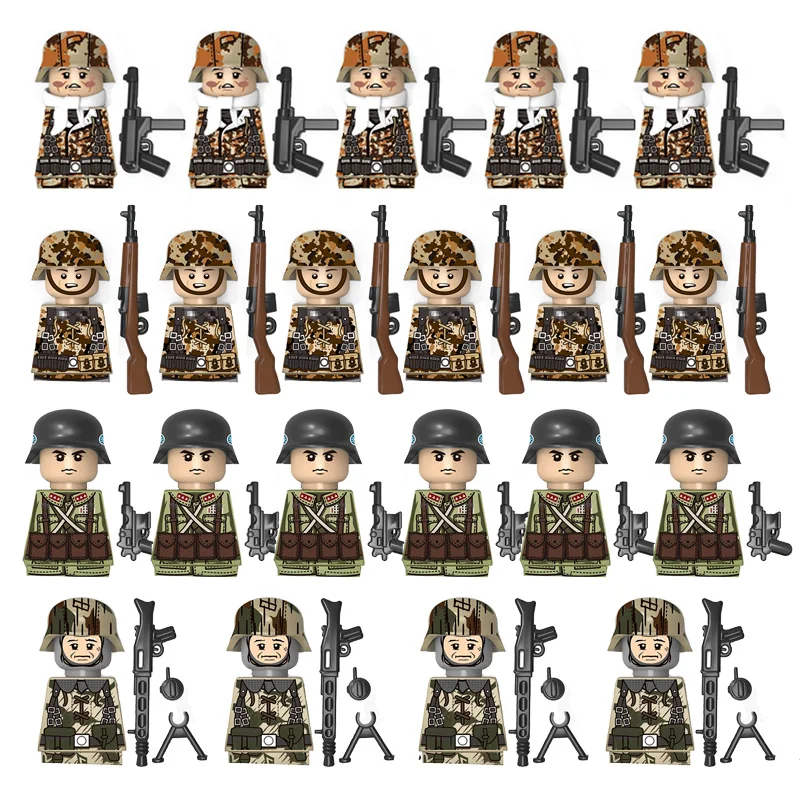 Kids Toys World War II Military Camouflage Assault Force Mini Soldiers Weapon Model Small Particles Building Blocks Boy's Gifts
Kids Toys World War II Military Camouflage Assault Force Mini Soldiers Weapon Model Small Particles Building Blocks Boy's Gifts