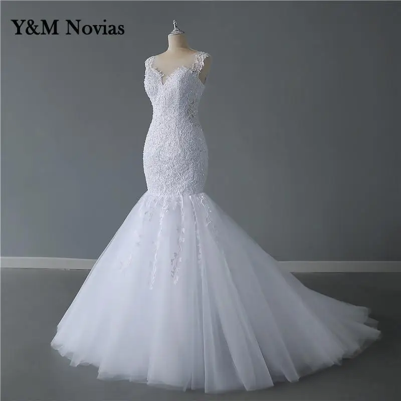 Y&M Novias Real Arabic Aso Ebi Vintage Lace Pearls Applique O Neck Mermaid Wedding Dresses New Bridal Dress Sexy Cheap Ball Gown
Y&M Novias Real Arabic Aso Ebi Vintage Lace Pearls Applique O Neck Mermaid Wedding Dresses New Bridal Dress Sexy Cheap Ball Gown