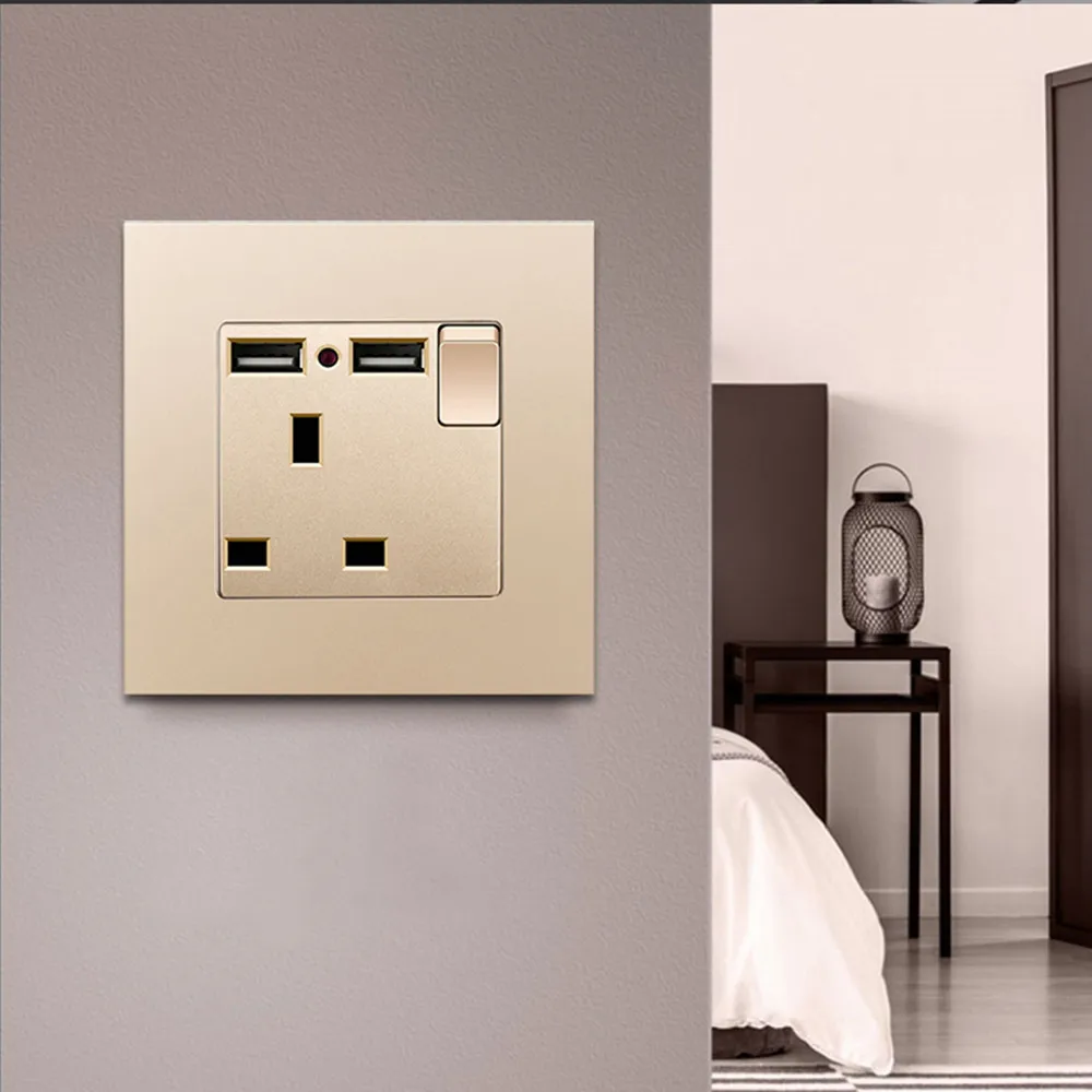 PSSRISE A08 UK Standard Crystal Glass Panel Switch Socket with 2 USB Port Grounded Wall Outlet with Children Protective Door
PSSRISE A08 UK Standard Crystal Glass Panel Switch Socket with 2 USB Port Grounded Wall Outlet with Children Protective Door