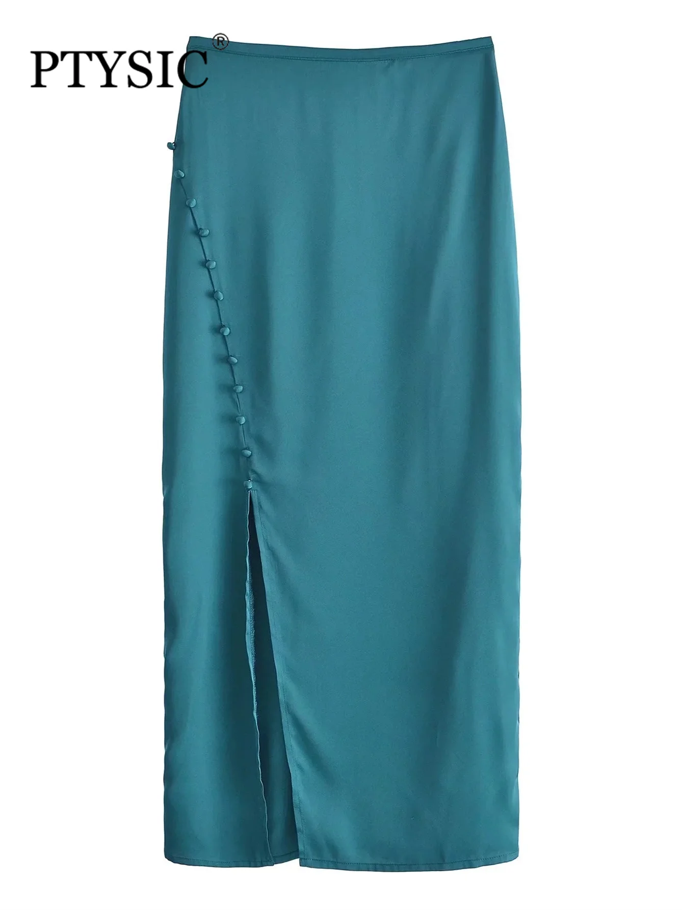 PTYSIC Women Elegant With Sheath Solid Hip Skirts 2022 Summer New Buttoned Front Slit Back Zipper Sexy Female Skirt Mujur
PTYSIC Women Elegant With Sheath Solid Hip Skirts 2022 Summer New Buttoned Front Slit Back Zipper Sexy Female Skirt Mujur