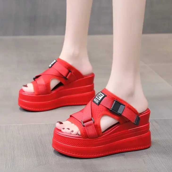 New Summer Buckle Slippers Women's Sandals 2023 Fashion Women 9CM Wedges Platform Shoes Open Toe Woman Flats Beach Flip Flops
New Summer Buckle Slippers Women's Sandals 2023 Fashion Women 9CM Wedges Platform Shoes Open Toe Woman Flats Beach Flip Flops
