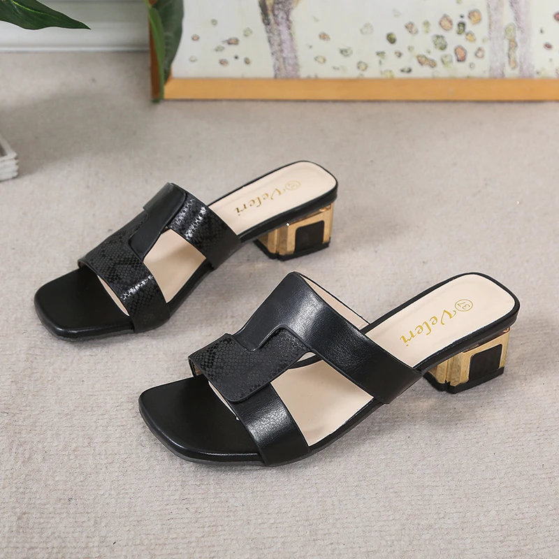 Mixed Colors Leather Women Slippers Elegant Open Toe Shallow Striped Non-Slip High-Heeled Slides Designer Fish Mouth Sandals
Mixed Colors Leather Women Slippers Elegant Open Toe Shallow Striped Non-Slip High-Heeled Slides Designer Fish Mouth Sandals