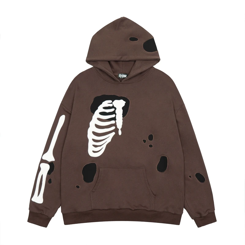 Bone Embroidery Sleeve Letter Skull Ripped Pullover Hoodies Men and Women Front Pocket Streetwear Oversize Hooded Sweatshirts
Bone Embroidery Sleeve Letter Skull Ripped Pullover Hoodies Men and Women Front Pocket Streetwear Oversize Hooded Sweatshirts