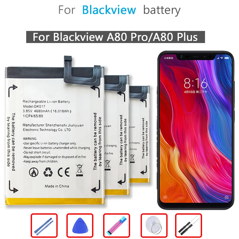 DK017 (A80 Pro) 4680mAh Battery For Blackview A80 Pro A80Pro / A80 Plus A80Plus Mobile Phone
DK017 (A80 Pro) 4680mAh Battery For Blackview A80 Pro A80Pro / A80 Plus A80Plus Mobile Phone