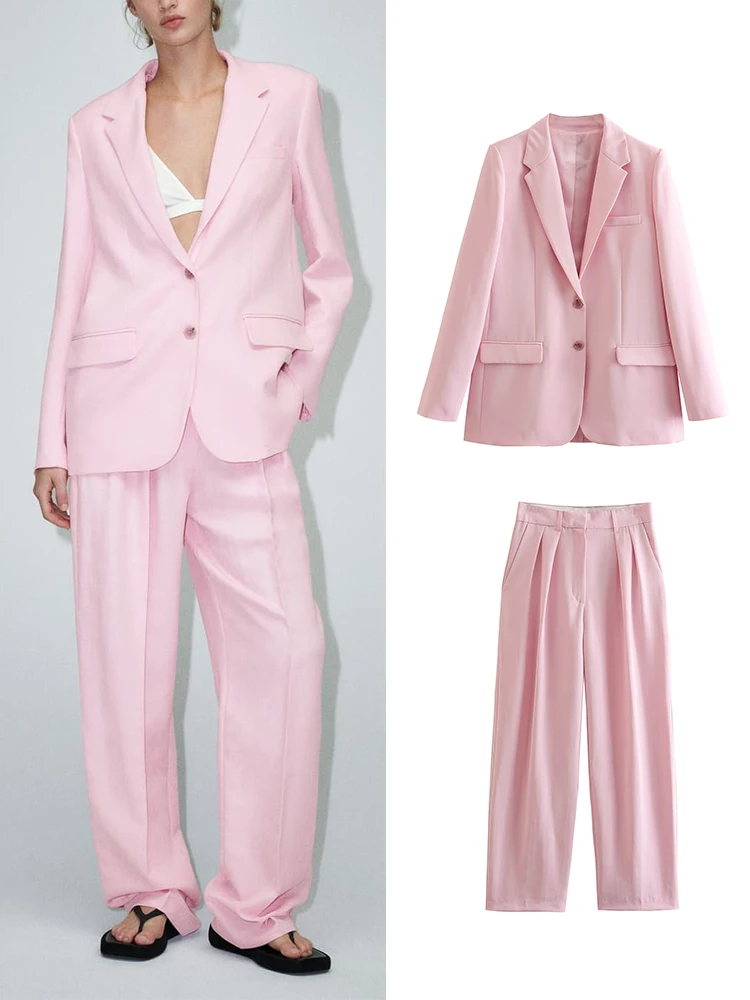 2023 Spring Women Fashion Front Button Office Wear Blazer Coat And High Waist Zipper Fly Trousers Female Two Piece Sets Mujer
2023 Spring Women Fashion Front Button Office Wear Blazer Coat And High Waist Zipper Fly Trousers Female Two Piece Sets Mujer