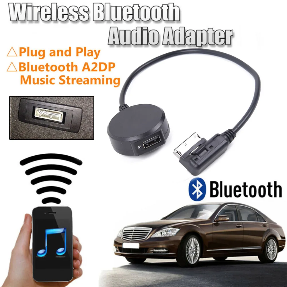 

Car Interface Bluetooth Wireless Audio Adapter Transmitter A2DP Bluetooth Music Streaming Aux Cable For Mercedes MMI 1pc