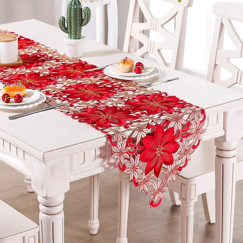 Christmas Embroidered Table Runner,Hollow-Out Tea Tablecloth,For Restaurant Dinning Xams Party Banquet Events,15X70 Inch
Christmas Embroidered Table Runner,Hollow-Out Tea Tablecloth,For Restaurant Dinning Xams Party Banquet Events,15X70 Inch