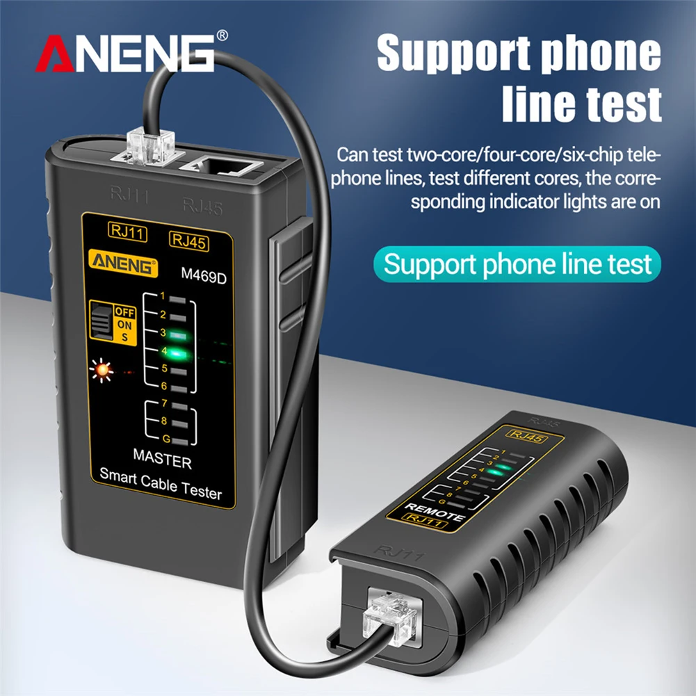Сетевой Кабельный тестер ANENG M469D RJ45 RJ11, детектор телефонной линии LAN, трекер, инструмент для ремонта сети, телефонной линии
Сетевой Кабельный тестер ANENG M469D RJ45 RJ11, детектор телефонной линии LAN, трекер, инструмент для ремонта сети, телефонной линии