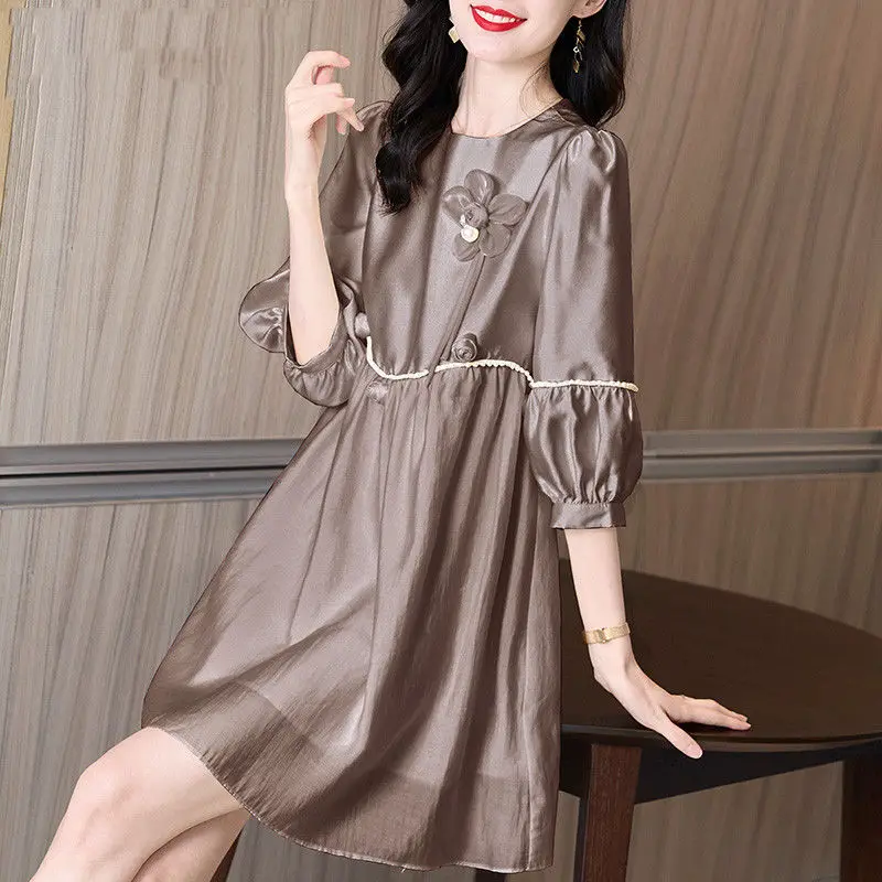 Summer High End Girls Dress Round Neck Mid Sleeve Fashion Women Dress Casual Loose Women Dress Sexy Women Dresses
Summer High End Girls Dress Round Neck Mid Sleeve Fashion Women Dress Casual Loose Women Dress Sexy Women Dresses