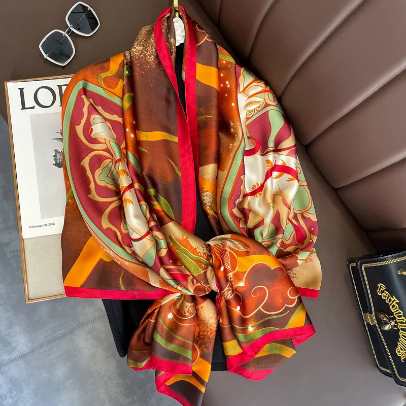 Summer Silk Scarf Women Fashion Quality Soft Scarves Female Shawls Foulard Beach Cover-Ups Wraps 2022 Luxury Brand Bandana
Summer Silk Scarf Women Fashion Quality Soft Scarves Female Shawls Foulard Beach Cover-Ups Wraps 2022 Luxury Brand Bandana