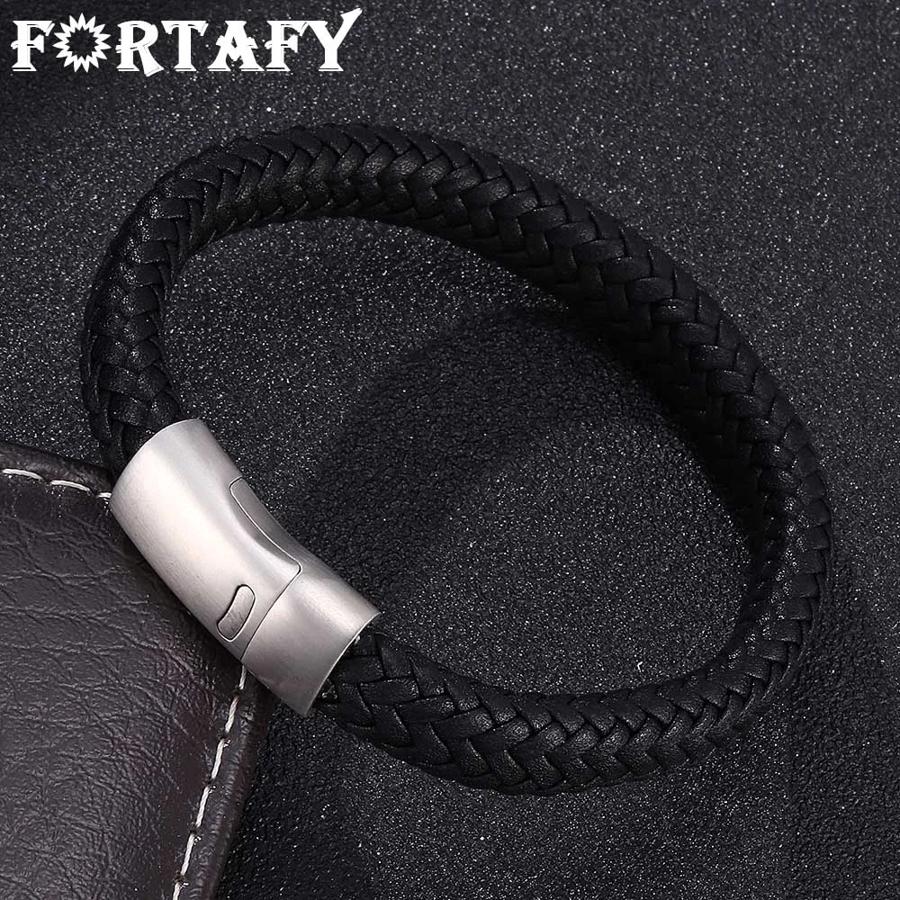 FORTAFYBlack Braid Leather Bracelet Men Titanium Stainless Steel Bracelet Male Bangles Men Jewelry Vintage Gift FRPH508
FORTAFYBlack Braid Leather Bracelet Men Titanium Stainless Steel Bracelet Male Bangles Men Jewelry Vintage Gift FRPH508