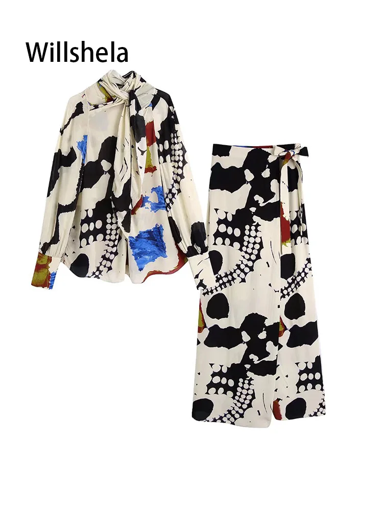 Willshela Women Fashion Two Piece Set Printed Blouse & Side Zipper Bowed Trousers Chic Lady Casual Woman Outfits Pants Sets
Willshela Women Fashion Two Piece Set Printed Blouse & Side Zipper Bowed Trousers Chic Lady Casual Woman Outfits Pants Sets