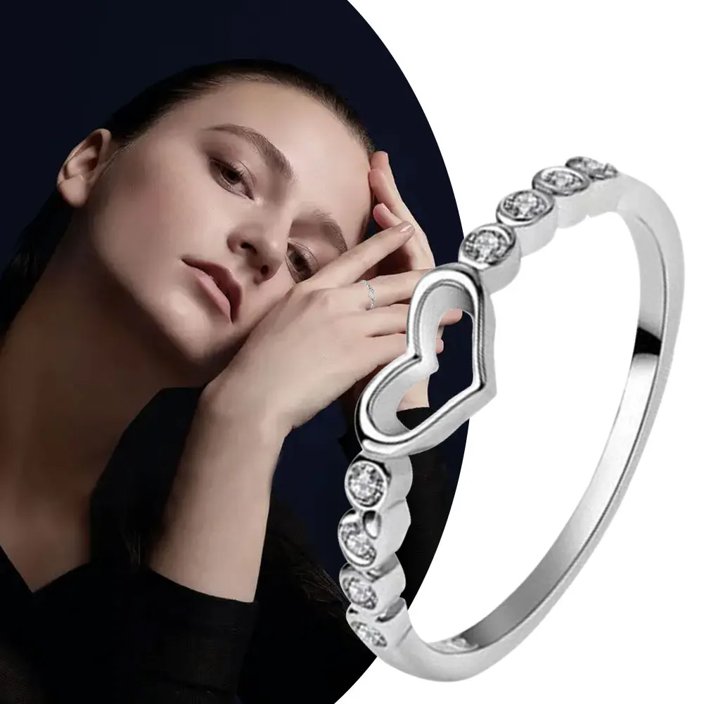 Lover Heart Rings for Women Wedding Engagement Rhinestone Embedded Bridal Jewelry Elegant Ring Accessories
Lover Heart Rings for Women Wedding Engagement Rhinestone Embedded Bridal Jewelry Elegant Ring Accessories