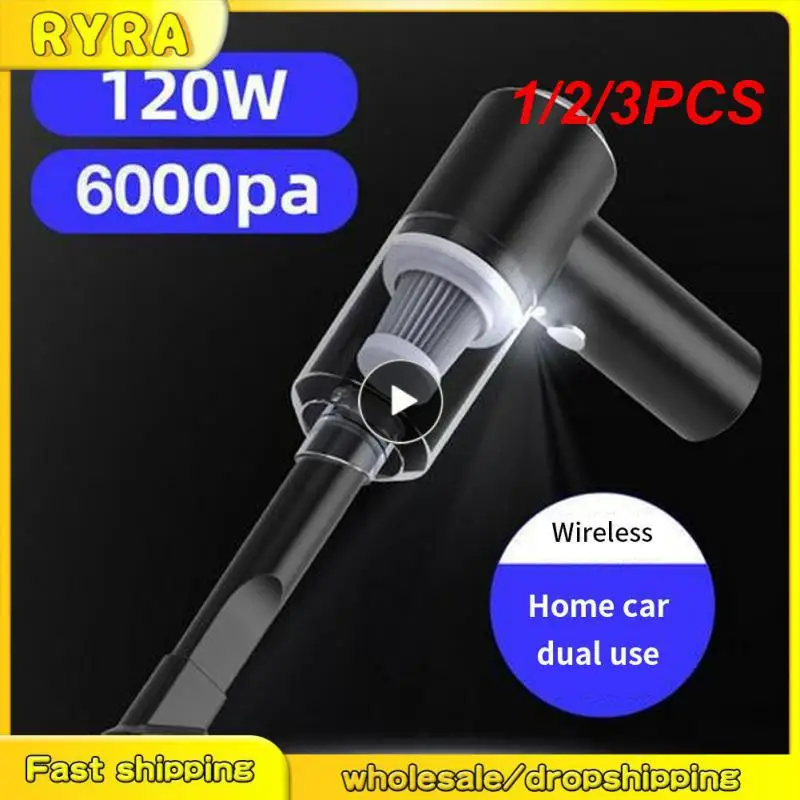 

1/2/3PCS Rechargeable Cordless 6000Pa 120W Portable Handheld Powerful Wireless Car Vacuum Cleaner for SUV Truck Home Office Pet