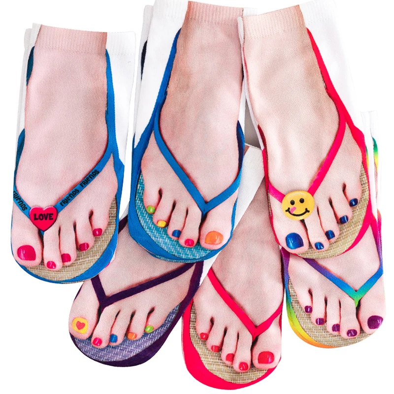 Fashion 3D Printed Socks Flip Flops Pattern Creative Women Casual Socks Fun Happy Pure Cotton Breathable Soft Ankle Boat Socks
Fashion 3D Printed Socks Flip Flops Pattern Creative Women Casual Socks Fun Happy Pure Cotton Breathable Soft Ankle Boat Socks