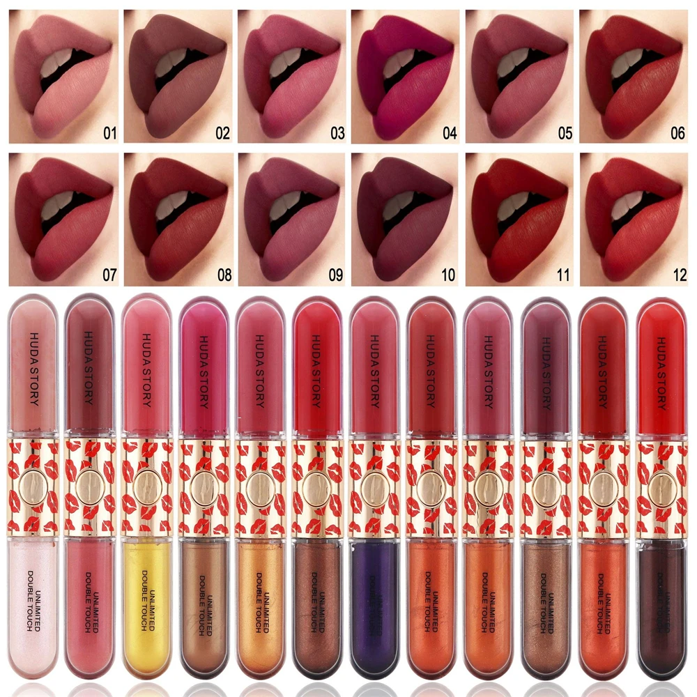 12 Color 2 In 1 Double-Head Matte Lipstick Shiny Gloss Lipstick Liquid Lipstick Makeup Lips Liner Lip Tint Cosmetic Makeup
12 Color 2 In 1 Double-Head Matte Lipstick Shiny Gloss Lipstick Liquid Lipstick Makeup Lips Liner Lip Tint Cosmetic Makeup
