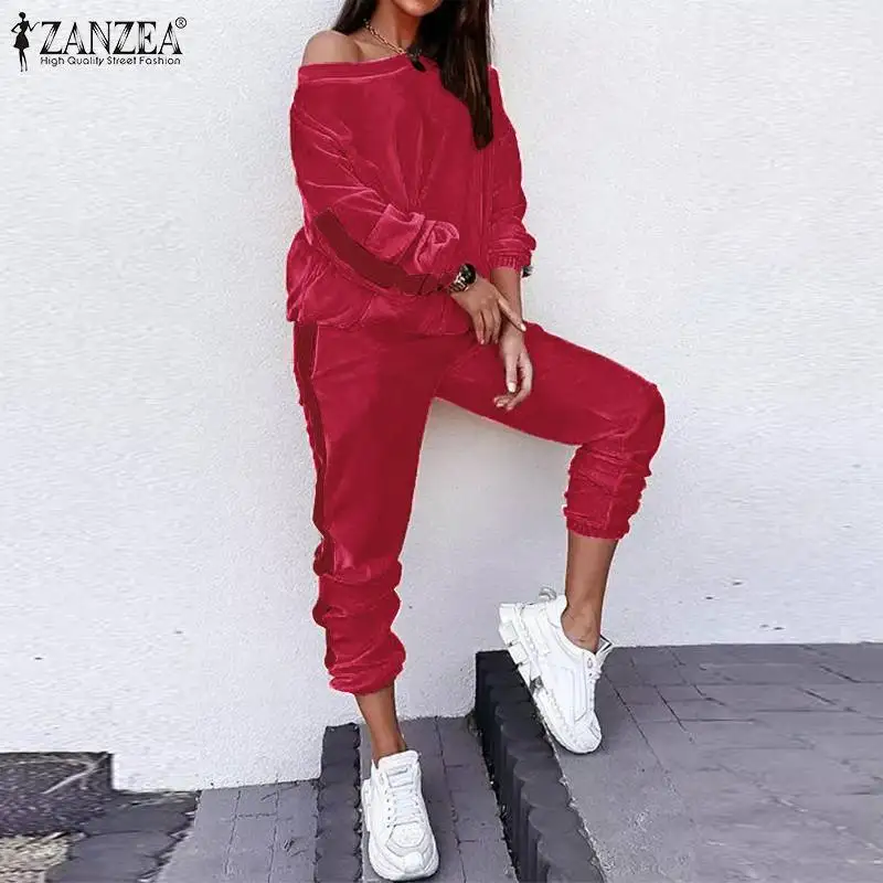 ZANZEA/женские спортивные комплекты больших размеров; Модные женские бархатные комплекты; Коллекция 2022 года; Сезон весна-осень; Комплекты с дл...
ZANZEA/женские спортивные комплекты больших размеров; Модные женские бархатные комплекты; Коллекция 2022 года; Сезон весна-осень; Комплекты с дл...