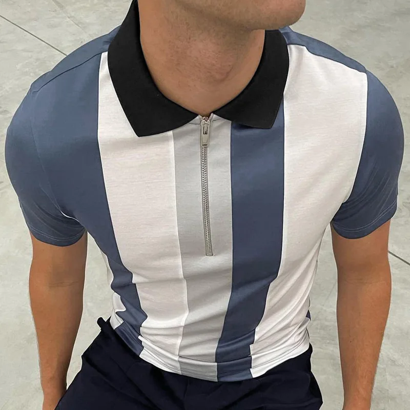 Men's European American Men Clothing 2022 Summer Striped Short-sleeved T-shirt Men's Lapel T-shirt Top
Men's European American Men Clothing 2022 Summer Striped Short-sleeved T-shirt Men's Lapel T-shirt Top