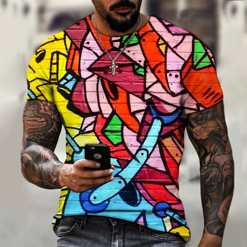 Creative fun three-dimensional 3D printing men's shirt 2021 new time stitching colorful men's T-shirt oversized 6XL fashion
Creative fun three-dimensional 3D printing men's shirt 2021 new time stitching colorful men's T-shirt oversized 6XL fashion