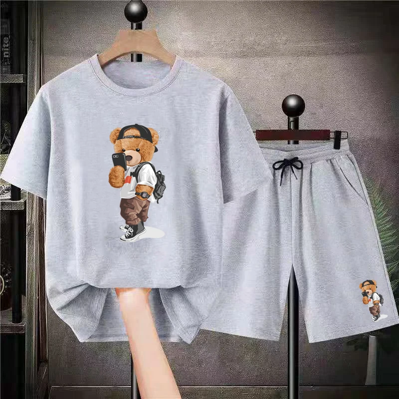 2023 Summer New Luxury Brand Men Shorts T Shirt Sets Cotton T-Shirt Bear Print 2 Piece Suits Women's Tracksuit Men Clothing
2023 Summer New Luxury Brand Men Shorts T Shirt Sets Cotton T-Shirt Bear Print 2 Piece Suits Women's Tracksuit Men Clothing