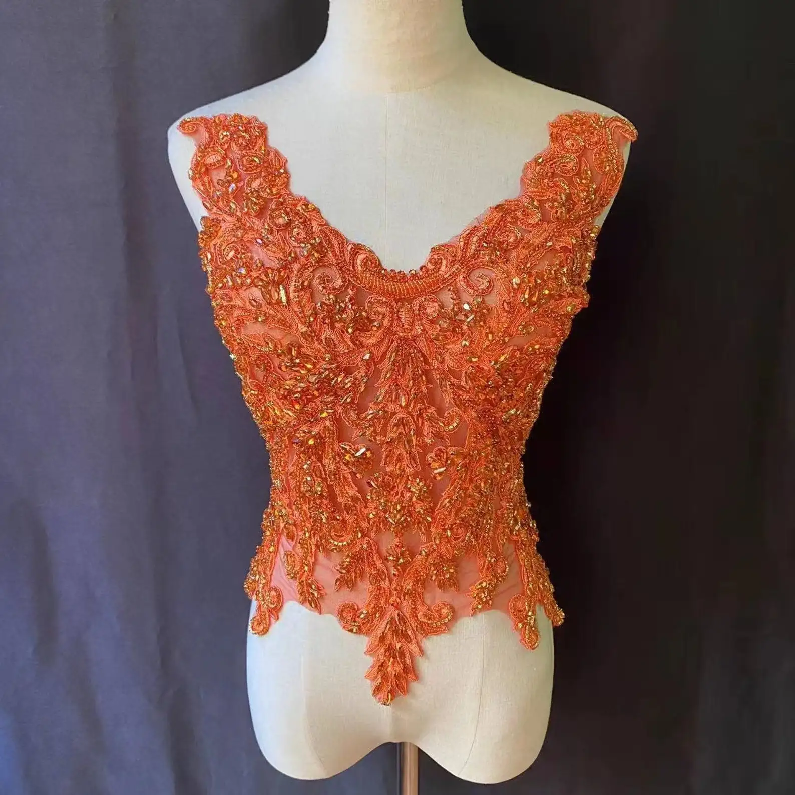 Orange Crystal Bodice Applique Wedding Dress Applique Wedding Bodice Applique Evening Dress Applique
Orange Crystal Bodice Applique Wedding Dress Applique Wedding Bodice Applique Evening Dress Applique