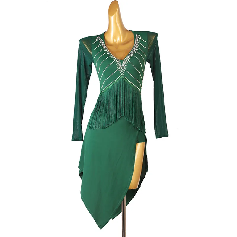 2022 Women Latin Dance Competition Dresses Sexy Lace Back Green Slit Dress Chacha Rumba Tango Latin Dance Practice Dress
2022 Women Latin Dance Competition Dresses Sexy Lace Back Green Slit Dress Chacha Rumba Tango Latin Dance Practice Dress
