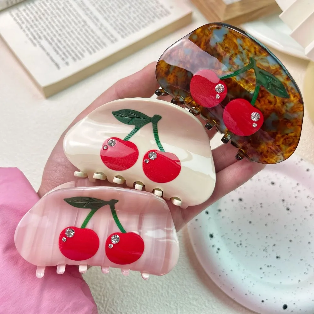 Diamond-encrusted Cherry Hair Claw Korean Design Simple Sweet Cute Style Fashion Temperament Personality Shark Clip
Diamond-encrusted Cherry Hair Claw Korean Design Simple Sweet Cute Style Fashion Temperament Personality Shark Clip