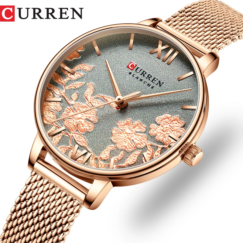 CURREN Women Watches Top Brand Luxury Stainless Steel Strap Wristwatch for Women Rose Clock Stylish Quartz Ladies Watch
CURREN Women Watches Top Brand Luxury Stainless Steel Strap Wristwatch for Women Rose Clock Stylish Quartz Ladies Watch