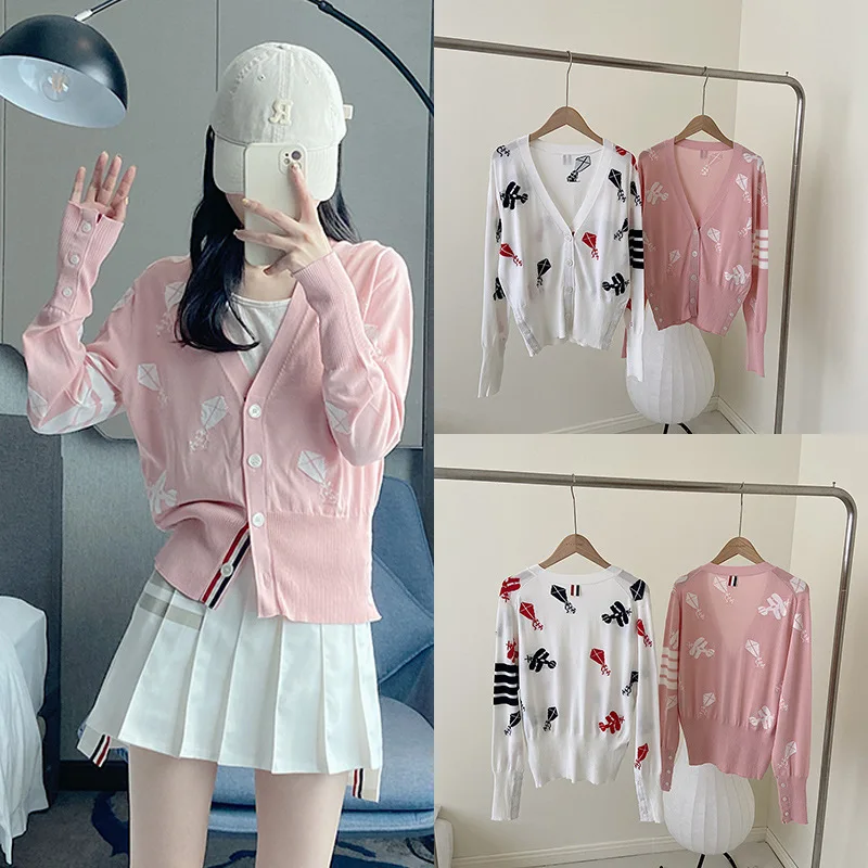 High Quality Korean Fashion 2023 Summer New TB Embroidered Ice Silk Knitted Cardigan Coat Sunscreen Shirt
High Quality Korean Fashion 2023 Summer New TB Embroidered Ice Silk Knitted Cardigan Coat Sunscreen Shirt