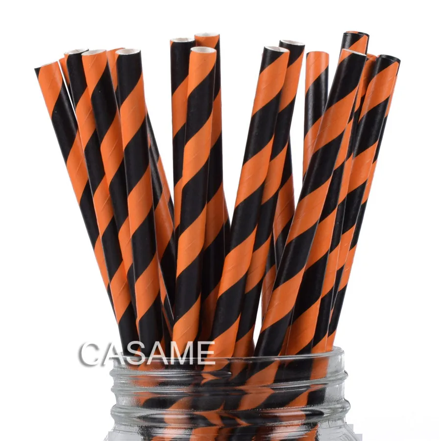 25 pcs Paper Straws Orange Black Stripe Drinking Straw Halloween All Saints' Day Party Decoration Supplies wedding decoration
25 pcs Paper Straws Orange Black Stripe Drinking Straw Halloween All Saints' Day Party Decoration Supplies wedding decoration