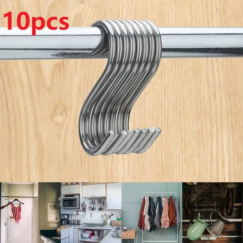 10pcs Stainless Steel S Shaped Hook Hanging Storage Hook Meat Clothes Hanger Hanging Hooks For Home Kitchen Bathroom Organizer
10pcs Stainless Steel S Shaped Hook Hanging Storage Hook Meat Clothes Hanger Hanging Hooks For Home Kitchen Bathroom Organizer