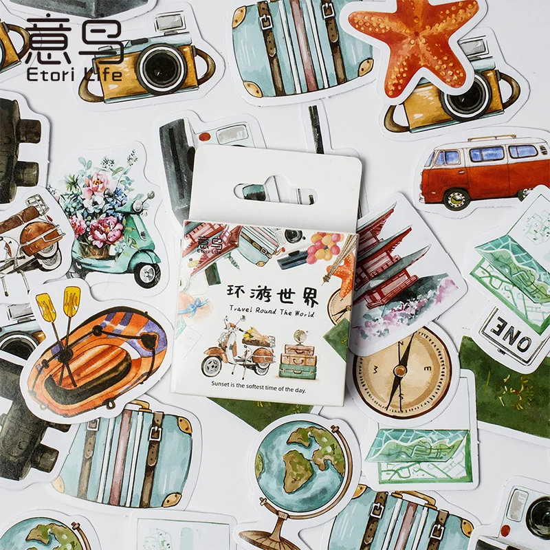 46Pcs/Box Go Outing Around The Earth Sticker World Trip Adventure Stickers for Skateboard Motorcycle Travel Luggage Toy
46Pcs/Box Go Outing Around The Earth Sticker World Trip Adventure Stickers for Skateboard Motorcycle Travel Luggage Toy