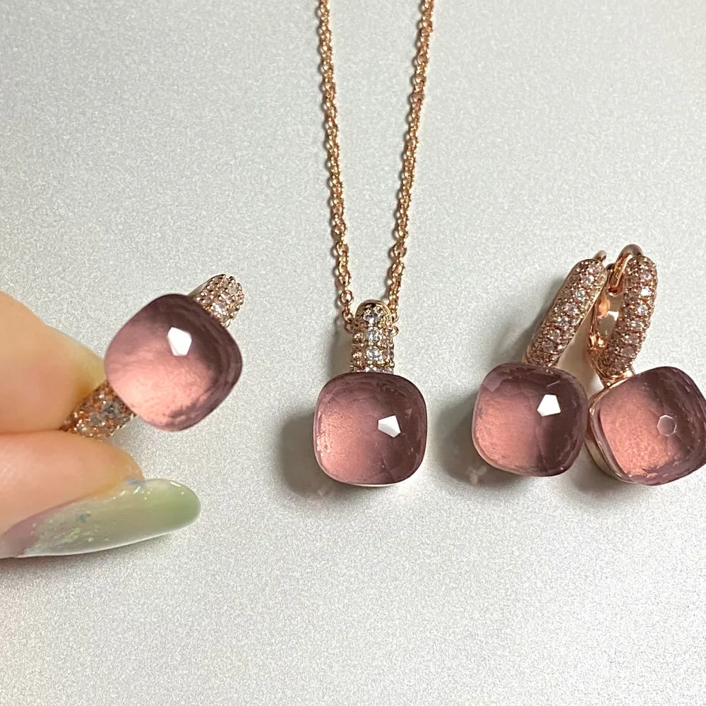 3Pcs/Set Women Ring Earrings Necklace Jewelry Set Inlay Zircon 30Colors Crystal Jewelry Set Rose Gold Plated Fashion Jewelry
3Pcs/Set Women Ring Earrings Necklace Jewelry Set Inlay Zircon 30Colors Crystal Jewelry Set Rose Gold Plated Fashion Jewelry