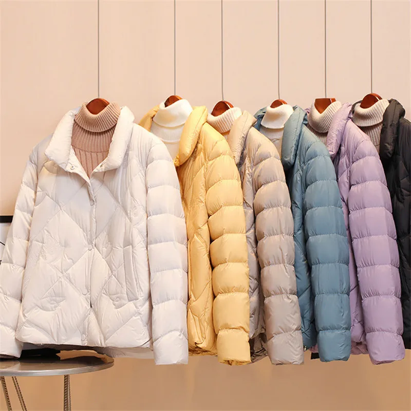 Женский пуховик на белом утином пуху, однобортный теплый пуховик большого размера с длинным рукавом, верхняя одежда на осень и зиму 
Женский пуховик на белом утином пуху, однобортный теплый пуховик большого размера с длинным рукавом, верхняя одежда на осень и зиму
