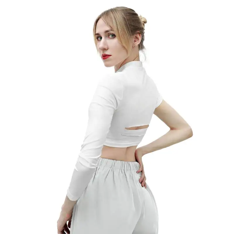 DAZCOS 2023 Summer Sexy Slim Asymmetrical Sleeve White Short New Tops Y2K Women Sexy Slim Crop Tops Streetwear Female Clothing 
DAZCOS 2023 Summer Sexy Slim Asymmetrical Sleeve White Short New Tops Y2K Women Sexy Slim Crop Tops Streetwear Female Clothing