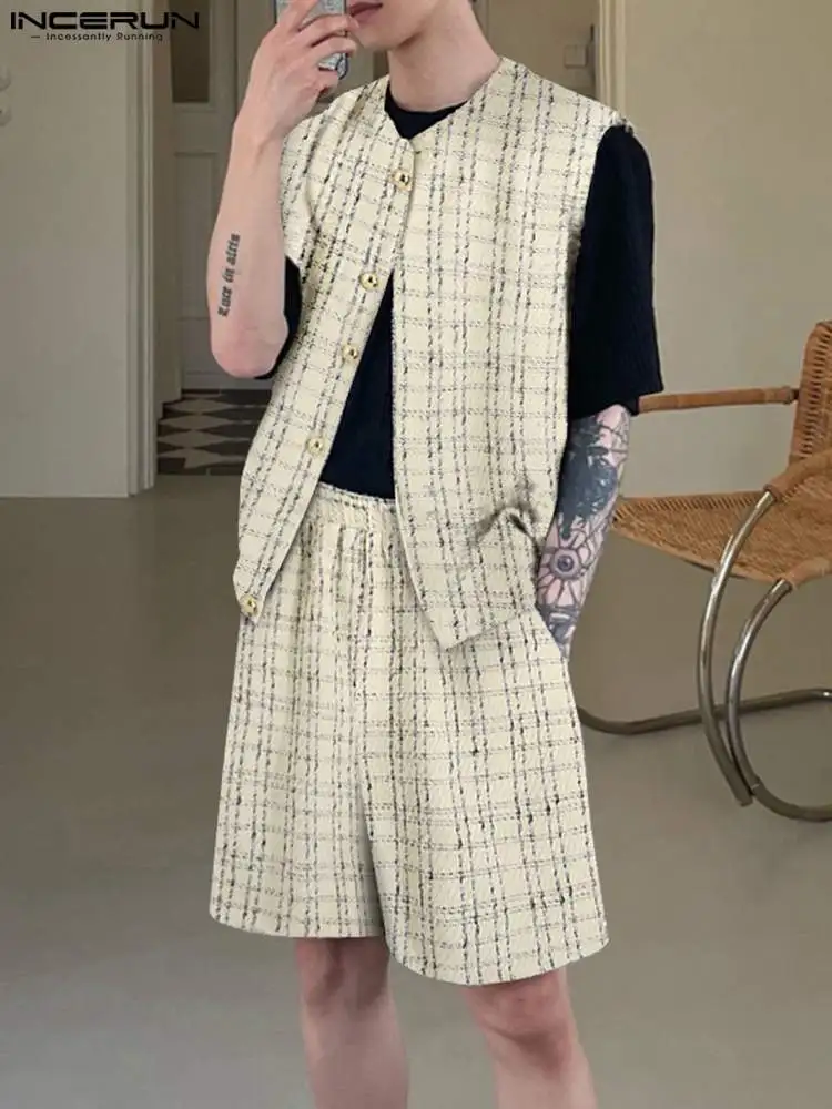 Комплект INCERUN мужской Клетчатый с V-образным вырезом, уличная одежда без рукавов, жилет на пуговицах и шорты, корейская мода, элегантный повс...
Комплект INCERUN мужской Клетчатый с V-образным вырезом, уличная одежда без рукавов, жилет на пуговицах и шорты, корейская мода, элегантный повс...