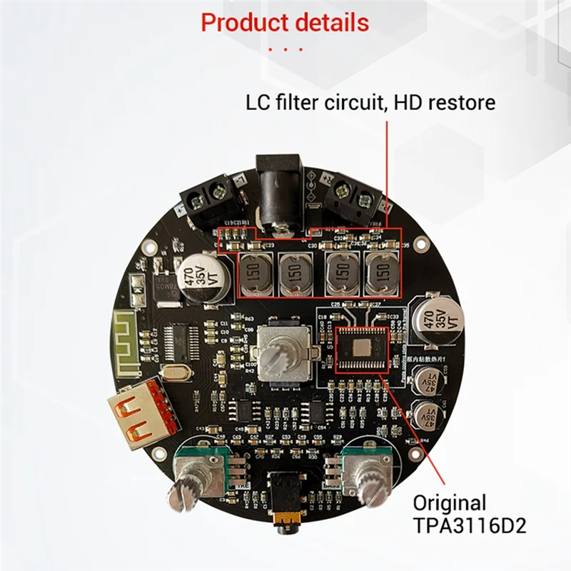 ZK-R502H Bluetooth аудио усилитель мощности, плата модуля TPA3116D2 с высоким и низким басом 50 Вт x 2, стерео 2,0 канальный усилитель динамика
ZK-R502H Bluetooth аудио усилитель мощности, плата модуля TPA3116D2 с высоким и низким басом 50 Вт x 2, стерео 2,0 канальный усилитель динамика