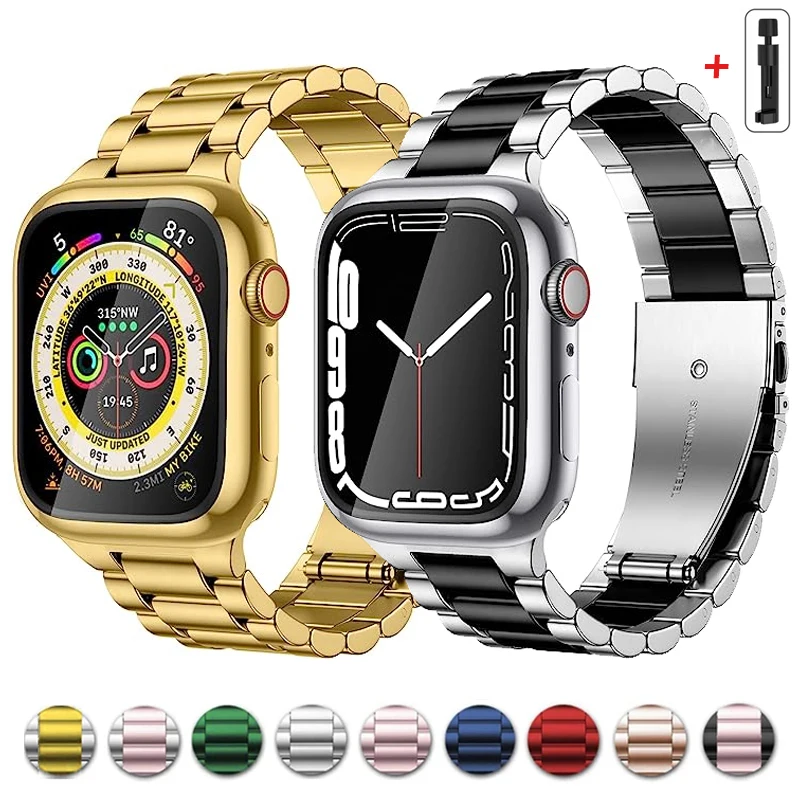 Stainless Steel Strap for Apple Watch Ultra Band 49mm 40mm 44mm 42/38mm 41mm 45mm Classic Bracelet iWatch Series 8 7 SE 6 5 4 3
Stainless Steel Strap for Apple Watch Ultra Band 49mm 40mm 44mm 42/38mm 41mm 45mm Classic Bracelet iWatch Series 8 7 SE 6 5 4 3