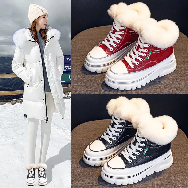 Upregulated snow boots for women 2022 Winter winter boots with thick wool ankle boots with muffin soles and velvet cotton shoes
Upregulated snow boots for women 2022 Winter winter boots with thick wool ankle boots with muffin soles and velvet cotton shoes