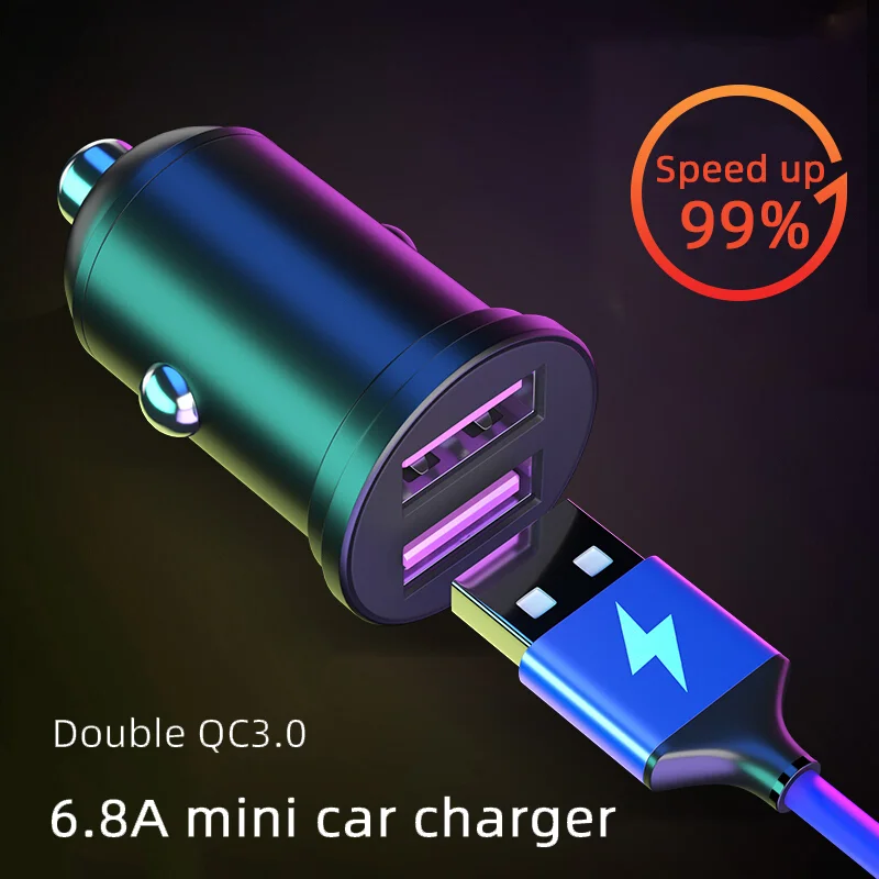 

BUVAYE 36W Car Charger QC 3.0 Fast Charging Dual USB Cigarette Lighter Connection Suitable for Mobile Phone Aroma Fast Charging