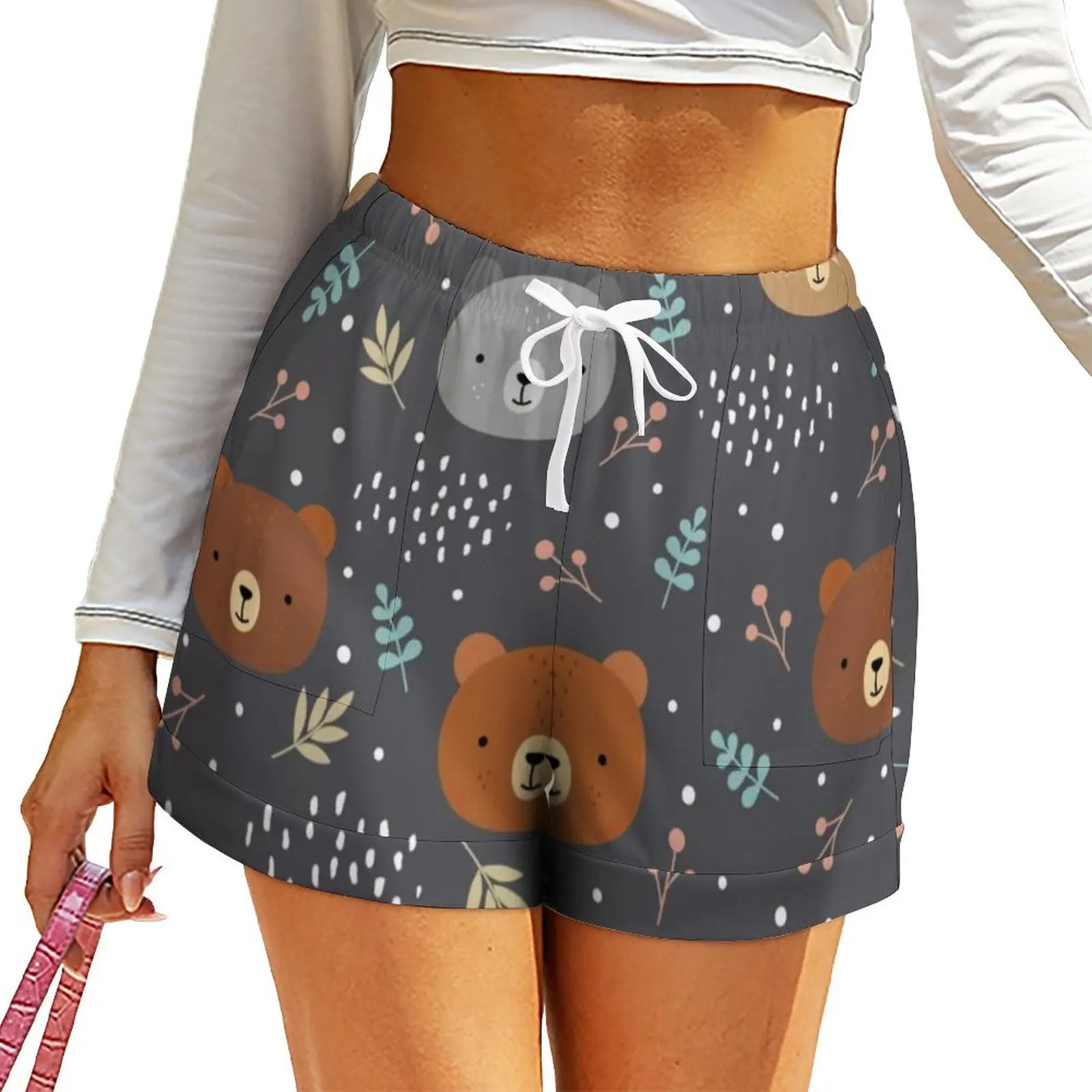 Cute Bear Face Shorts Womens Cartoon Funny Bears Leaf Print Street Style Shorts High Waist Oversized Short Pants Trendy Bottoms
Cute Bear Face Shorts Womens Cartoon Funny Bears Leaf Print Street Style Shorts High Waist Oversized Short Pants Trendy Bottoms
