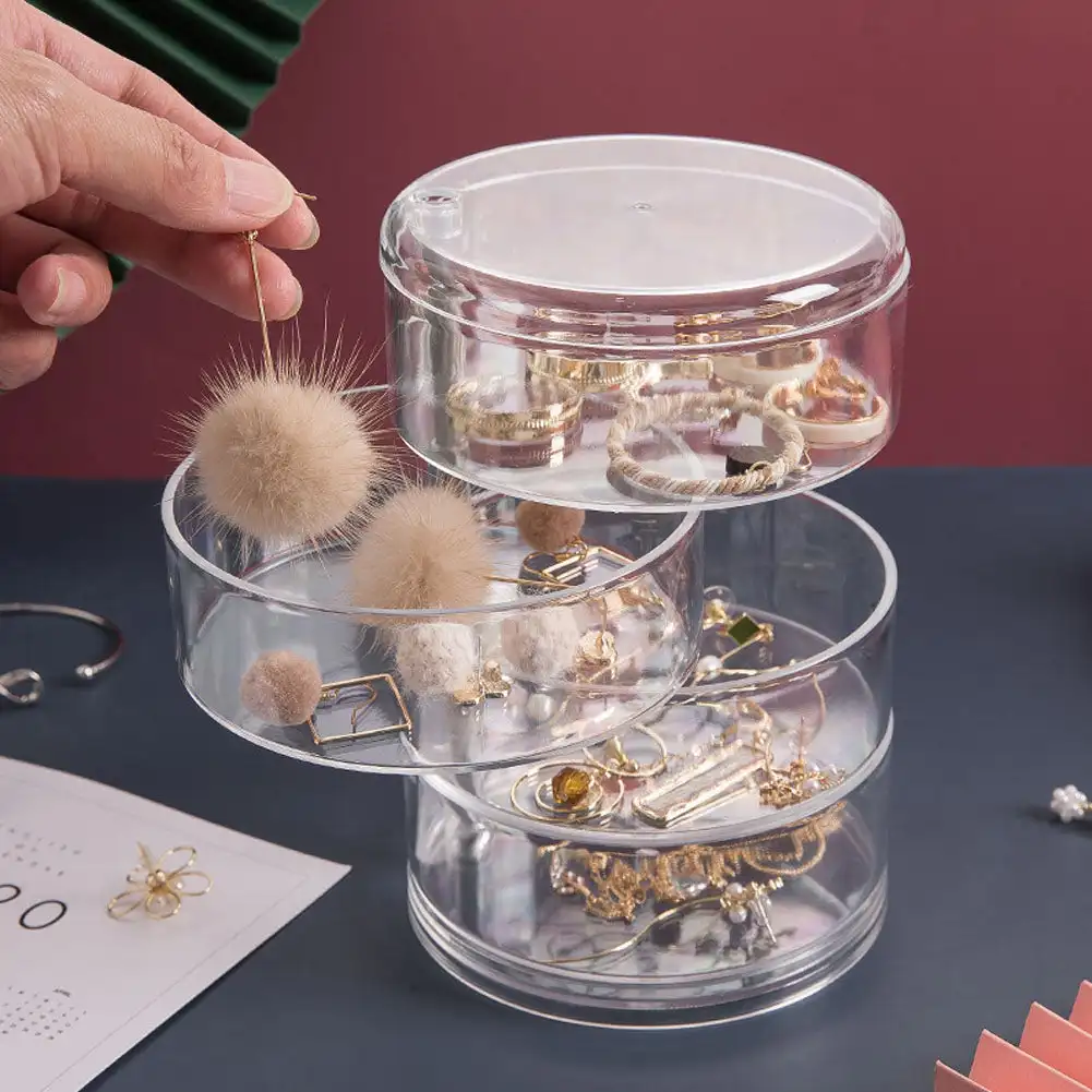Creative Transparent Plastic Rotating Jewelry Storage Box Jewelry Dust-proof Display Box
Creative Transparent Plastic Rotating Jewelry Storage Box Jewelry Dust-proof Display Box