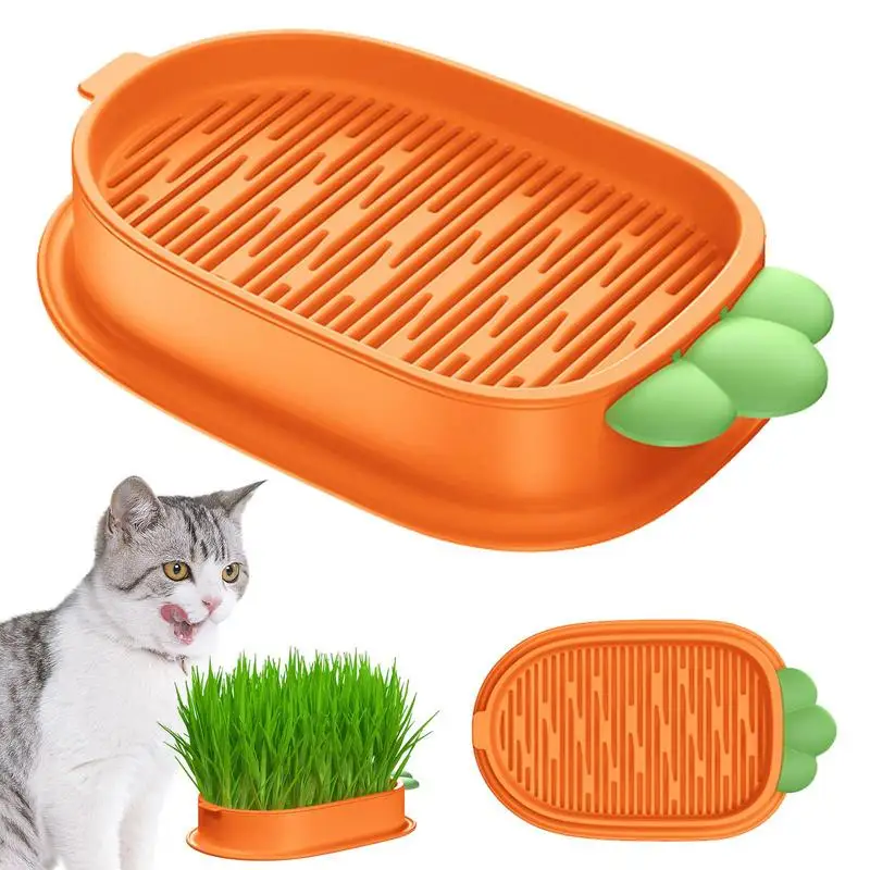 

Cat Grass Planter Box Hydroponic Plant Cat Grass Germination Digestion Dish Greenhouse Grow Box Sprouter Tray Microgreen Grower