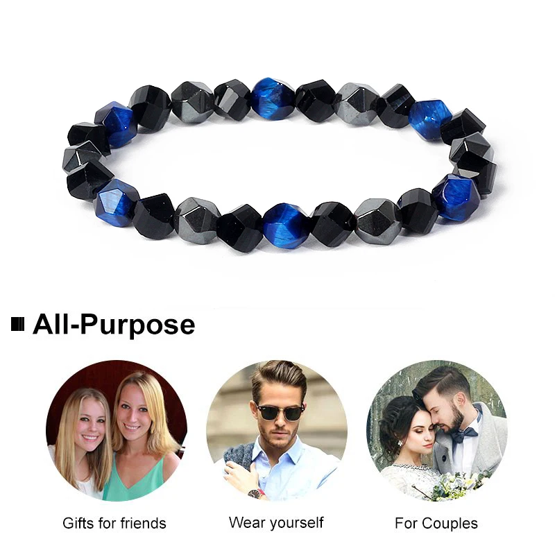 Natural Triple Protection Health Bracelets Women Facted Obsidian Hematite Tiger Eye Bead Bracelets Men for Magnetic Soul Jewelry
Natural Triple Protection Health Bracelets Women Facted Obsidian Hematite Tiger Eye Bead Bracelets Men for Magnetic Soul Jewelry