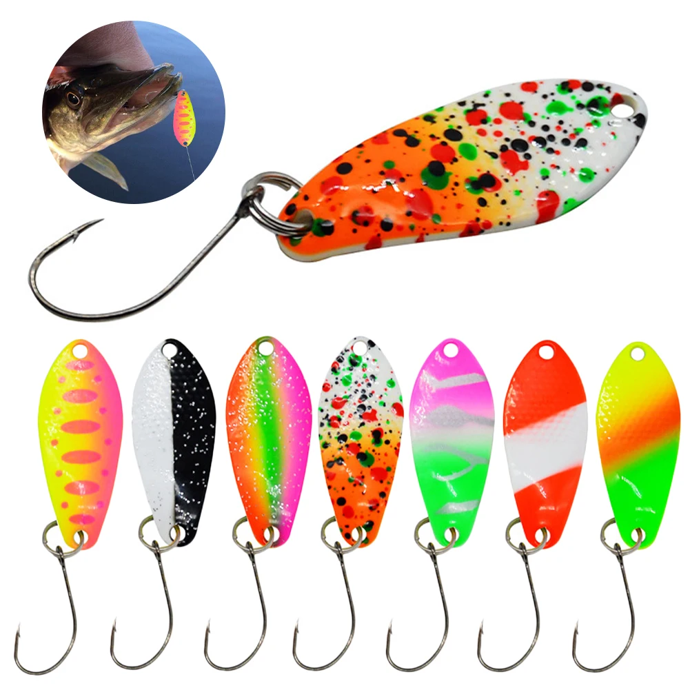 3.1cm 3g Road Sub Bait Metal Spoon Trout Fishing Lure Single Hook Sequins Hard Bait For Trout Chub Perch Fishing Lure Tackle
3.1cm 3g Road Sub Bait Metal Spoon Trout Fishing Lure Single Hook Sequins Hard Bait For Trout Chub Perch Fishing Lure Tackle