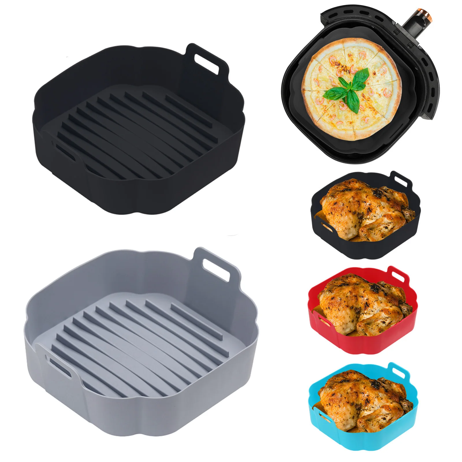 2PCS Air Fryers Oven Baking Tray Solid Silicone Basket Airfryer Mold Pizza Mat Round Replacement Grill Pan Air Fryer Accessories
2PCS Air Fryers Oven Baking Tray Solid Silicone Basket Airfryer Mold Pizza Mat Round Replacement Grill Pan Air Fryer Accessories