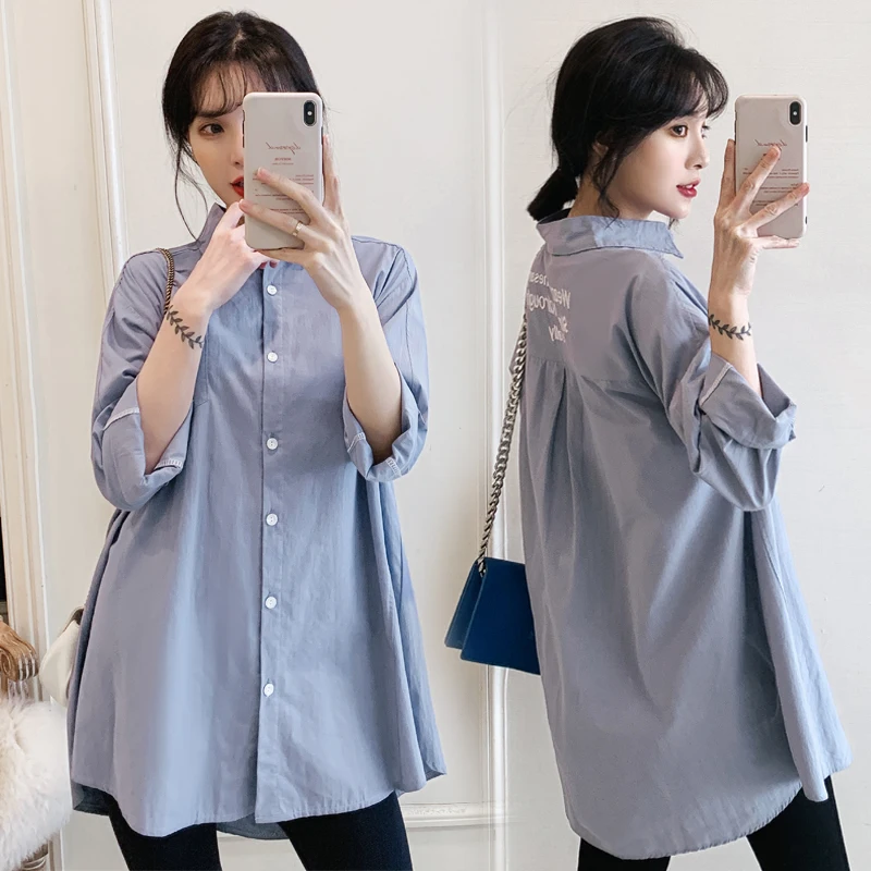 Autumn Spring Korean Fashion Cotton Maternity Blouse A Line Loose Slim Shirt Clothes for Pregnant Women Pregnancy Casual Tops
Autumn Spring Korean Fashion Cotton Maternity Blouse A Line Loose Slim Shirt Clothes for Pregnant Women Pregnancy Casual Tops