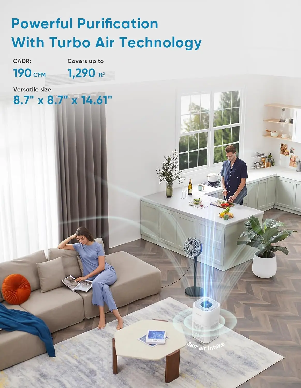 HEPA Air Purifiers for Home Large Room, CADR 300+m³/h Up to 1290ft² with Air Quality Sensor, H13 True HEPA Filter Remove 99.97
HEPA Air Purifiers for Home Large Room, CADR 300+m³/h Up to 1290ft² with Air Quality Sensor, H13 True HEPA Filter Remove 99.97