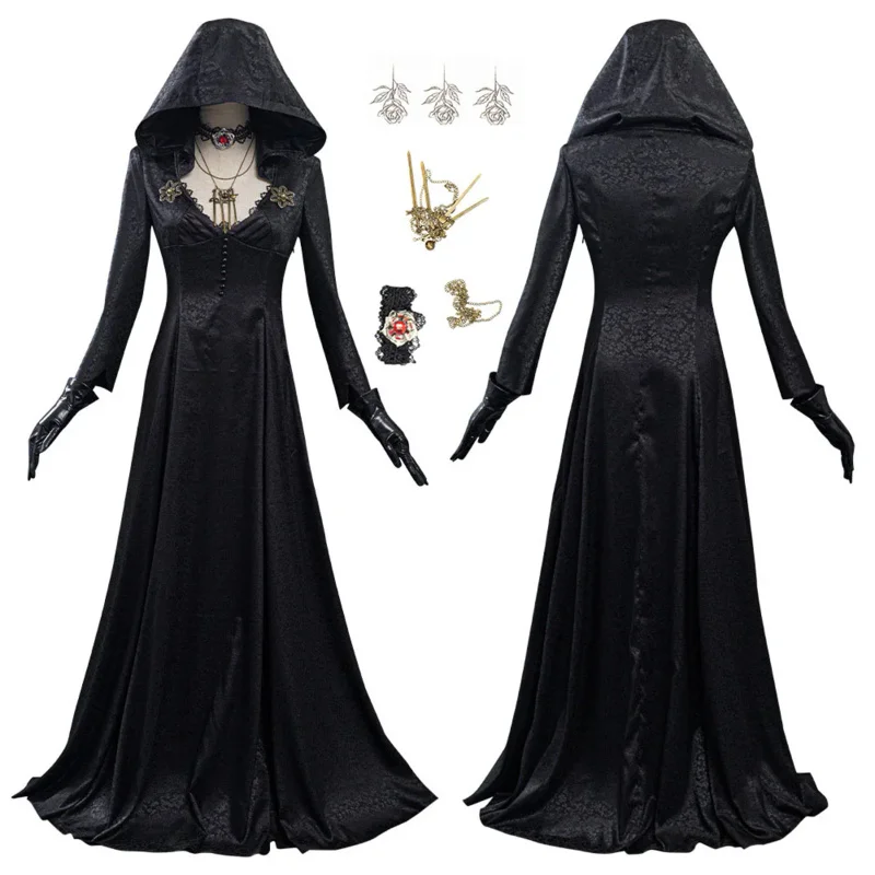 Disfraz de Cosplay de Evil Village para mujer, vestido de vampiro, trajes de Carnaval de Halloween