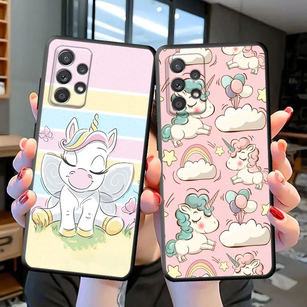 

Phone Case for Samsung S7 S8 S9 S10 S10E S10E S20 S21 S22 S23 Ultra Plus FE Lite Edge 5G 4G Case Fashion Cute Rainbow Unicorn